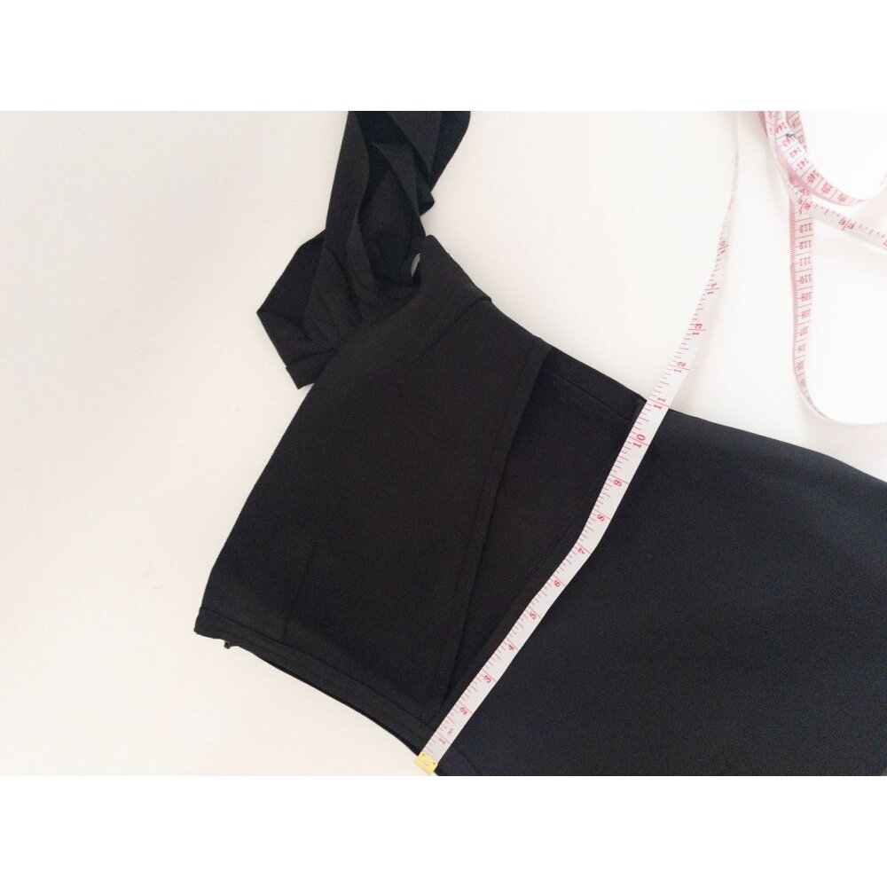 Black One-Shoulder Cutout Midi Dress - Picture 12 of 14